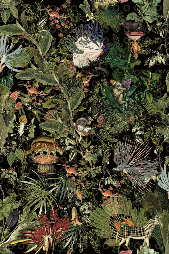 MOOOI EXTINCT ANIMALS WALLCOVERING MENAGERIE OF EXTINCT ANIMALS