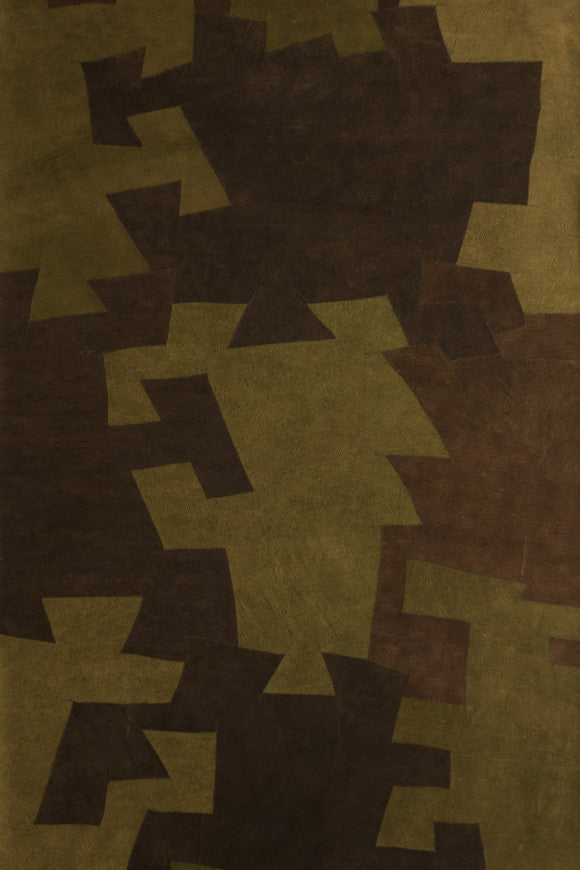 BARK CLOTH WALLPAPER PANORAMIQUE GREEN BROWN