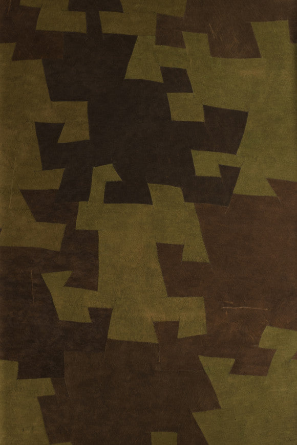 BARK CLOTH WALLPAPER PANORAMIQUE GREEN BROWN