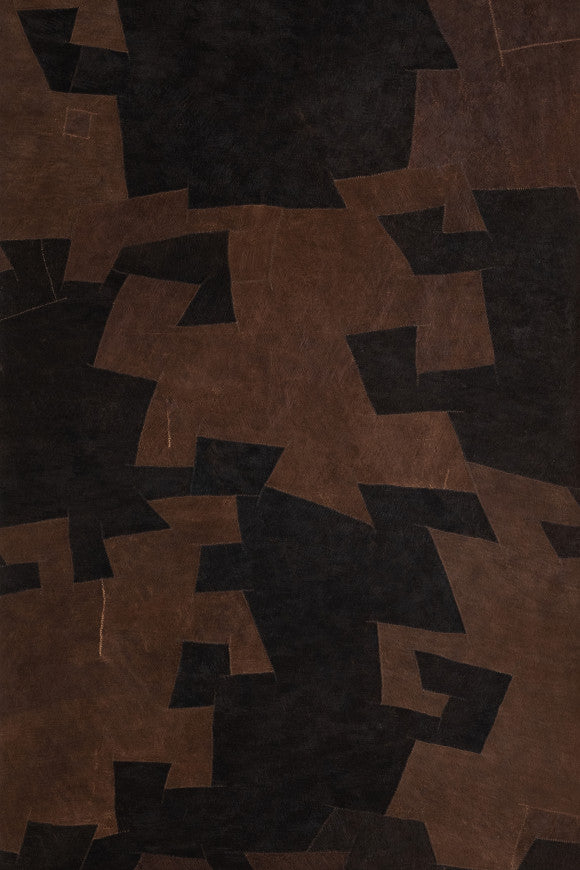BARK CLOTH WALLPAPER PANORAMIQUE BLACK BROWN