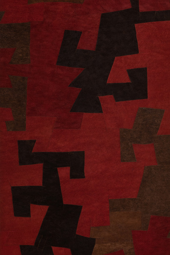 BARK CLOTH WALLPAPER PANORAMIQUE RED BROWN