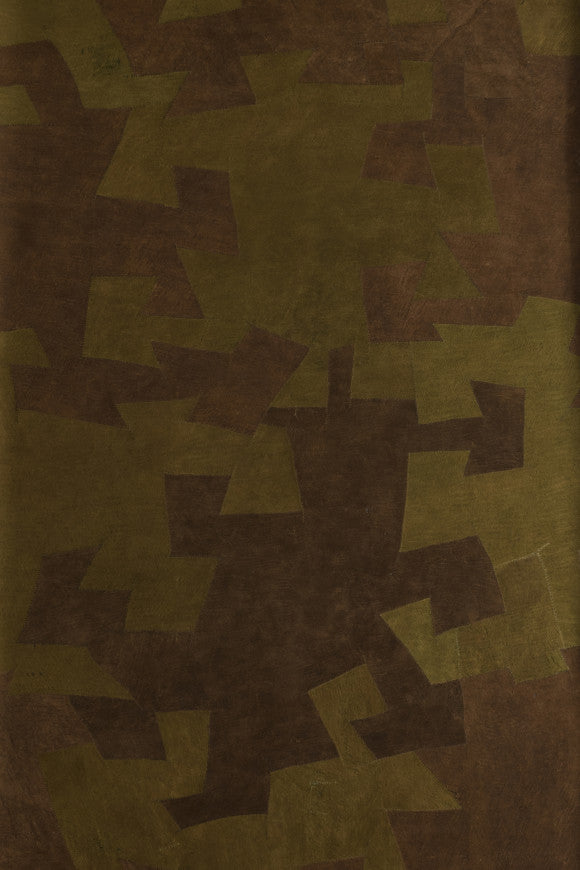 BARK CLOTH WALLPAPER PANORAMIQUE GREEN BROWN