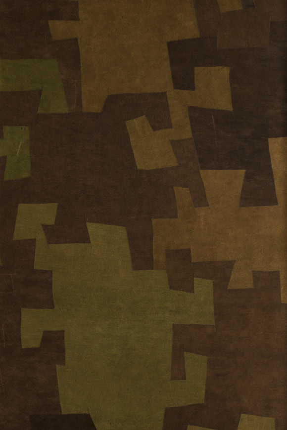 BARK CLOTH WALLPAPER PANORAMIQUE GREEN BROWN