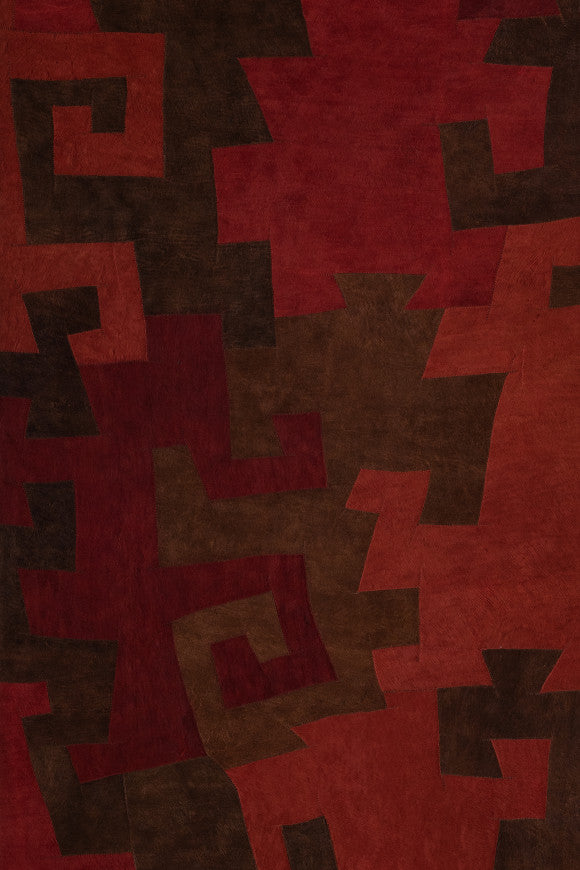 BARK CLOTH WALLPAPER PANORAMIQUE RED BROWN