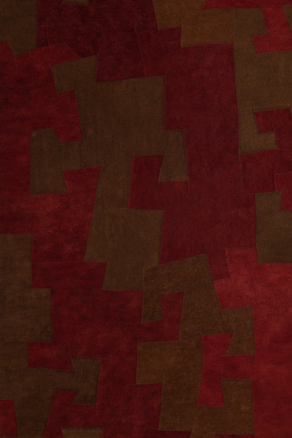 BARK CLOTH WALLPAPER PANORAMIQUE RED BROWN